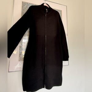 Calvin Klein Black Ribbed Knit Tunic Sweater Dress